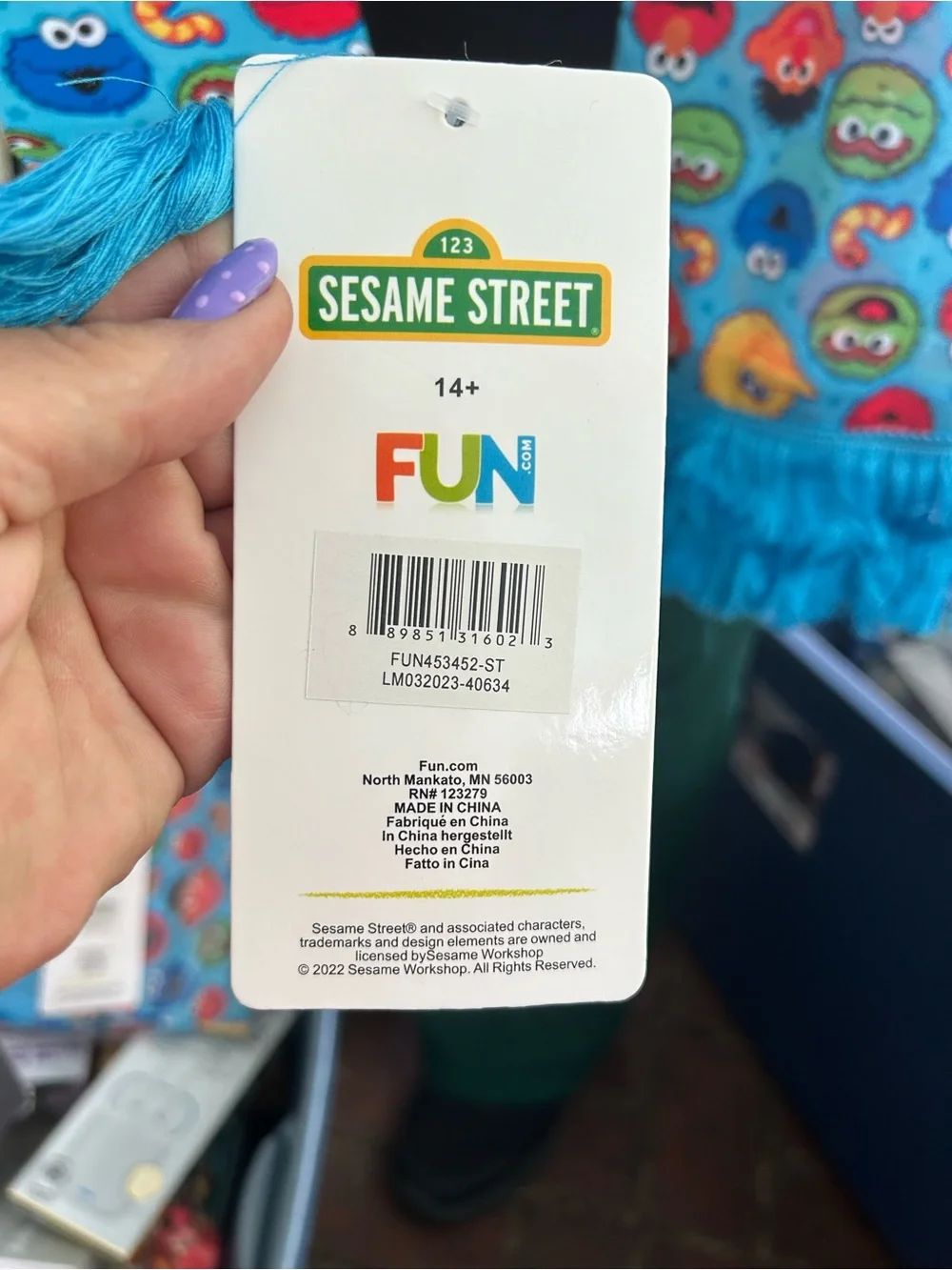Sesame Street bright blue